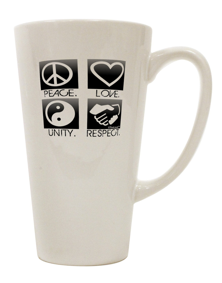 16 Ounce Conical Latte Coffee Mug - Perfect for PLUR Enthusiasts-Conical Latte Mug-TooLoud-White-Davson Sales