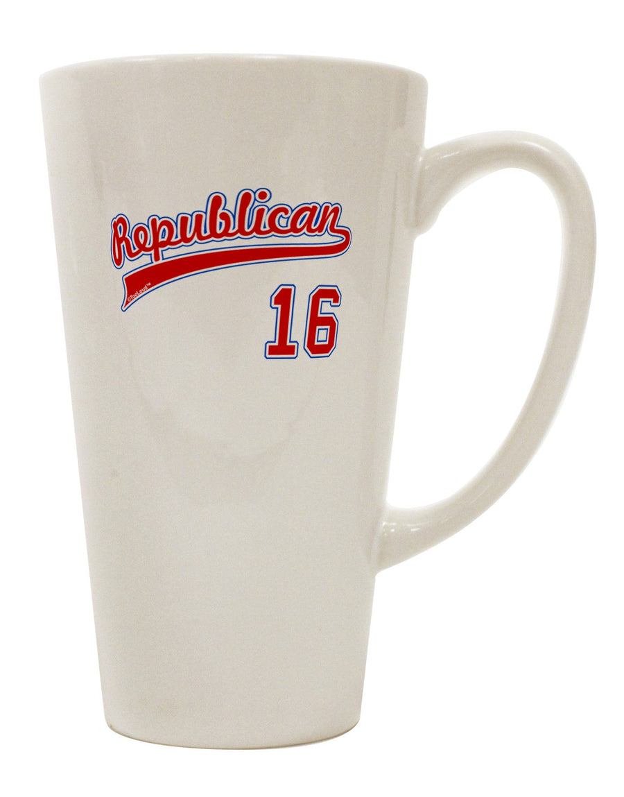 16 Ounce Conical Latte Coffee Mug - Perfect for Republican Jersey Enthusiasts - TooLoud-Conical Latte Mug-TooLoud-White-Davson Sales