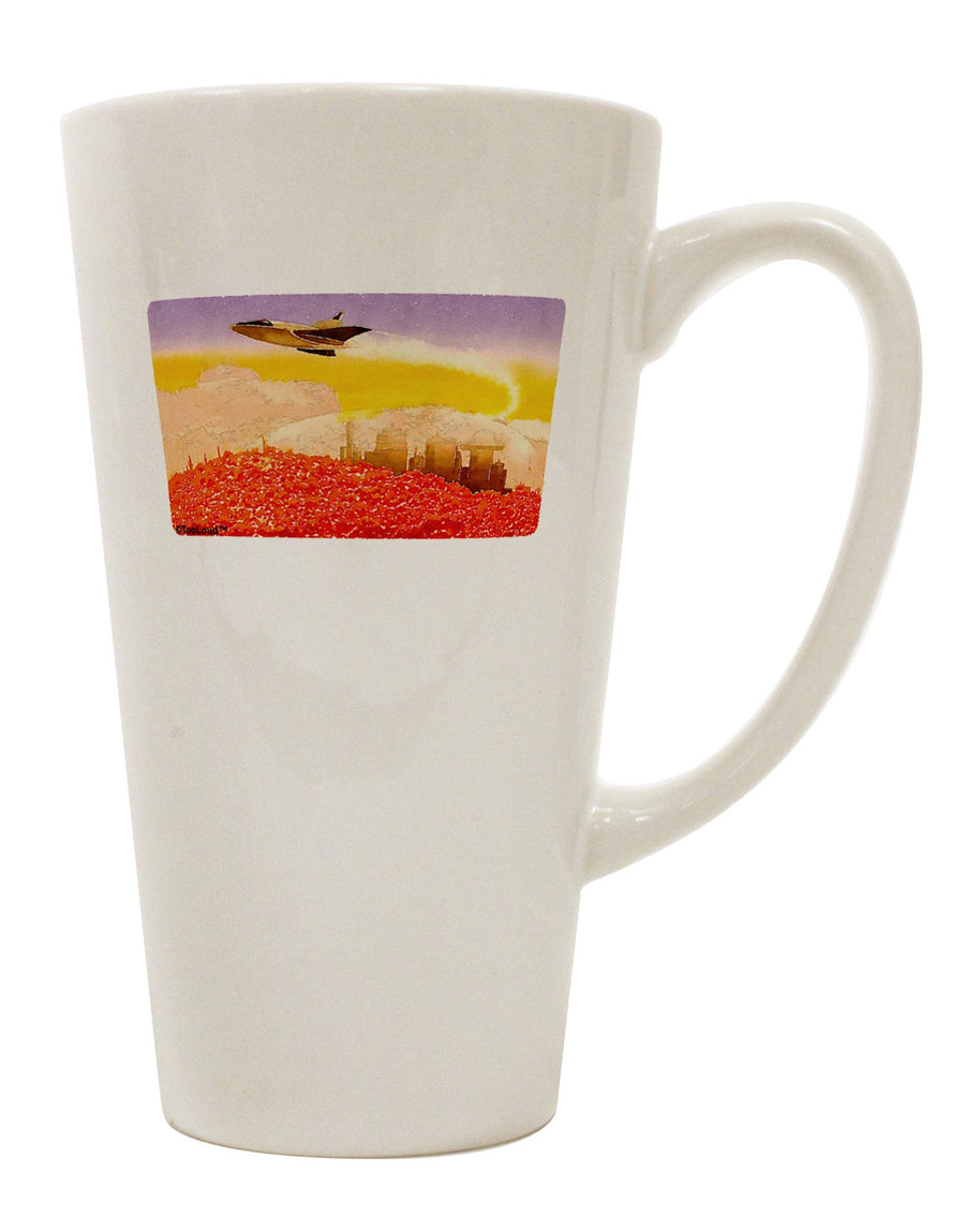 16 Ounce Conical Latte Coffee Mug - Perfect for Savoring the Planet Mars Watercolor Experience - TooLoud-Conical Latte Mug-TooLoud-White-Davson Sales