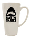 16 Ounce Conical Latte Coffee Mug - Perfect for Shark Enthusiasts TooLoud-Conical Latte Mug-TooLoud-White-Davson Sales