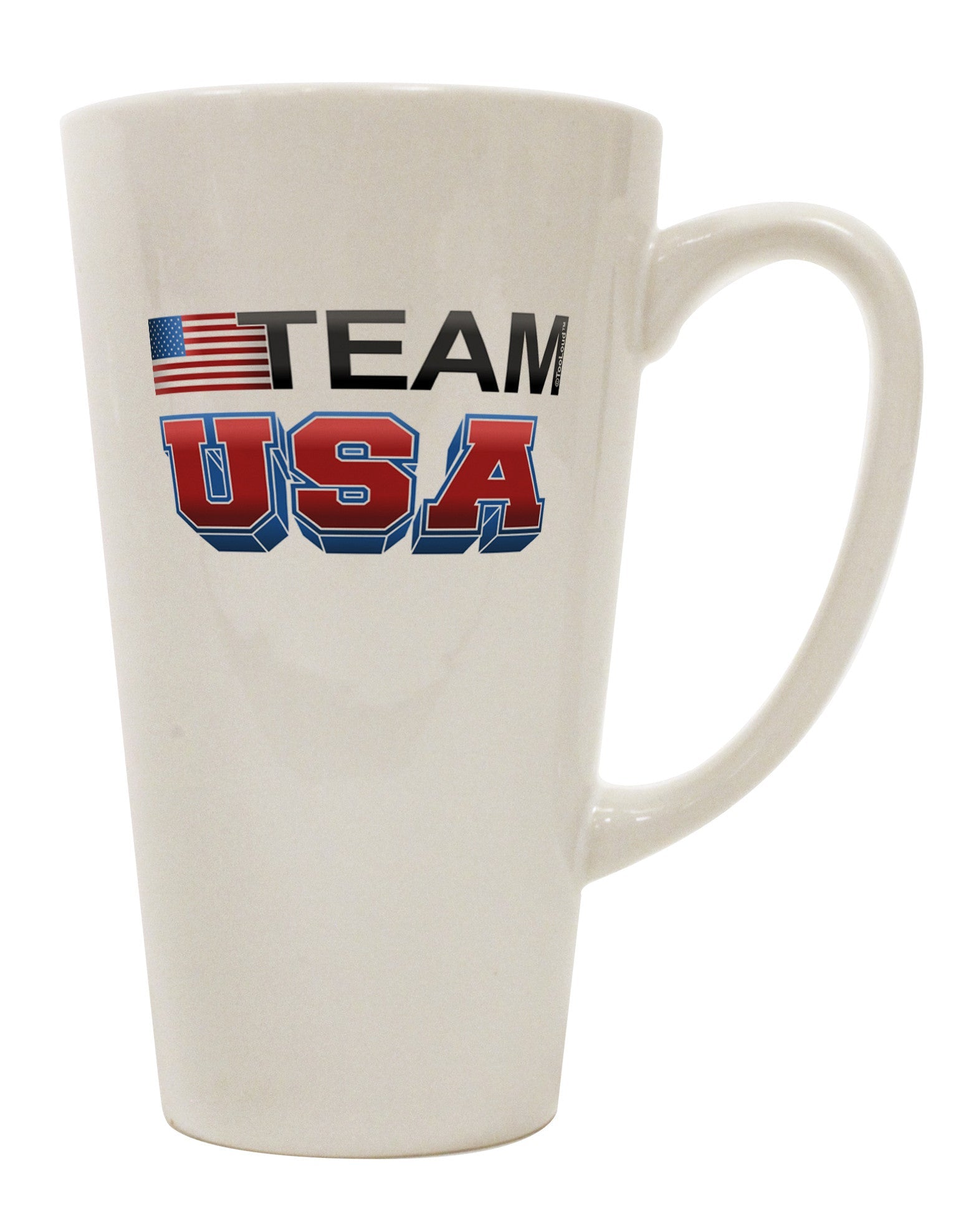 16 Ounce Conical Latte Coffee Mug - Perfect for Sporty Team USA Fans-Conical Latte Mug-TooLoud-White-Davson Sales