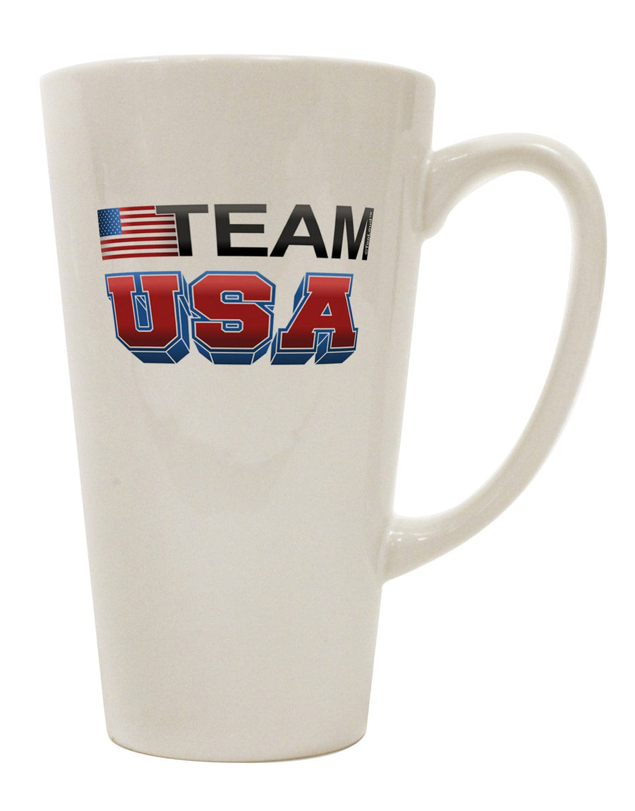 16 Ounce Conical Latte Coffee Mug - Perfect for Sporty Team USA Fans-Conical Latte Mug-TooLoud-White-Davson Sales