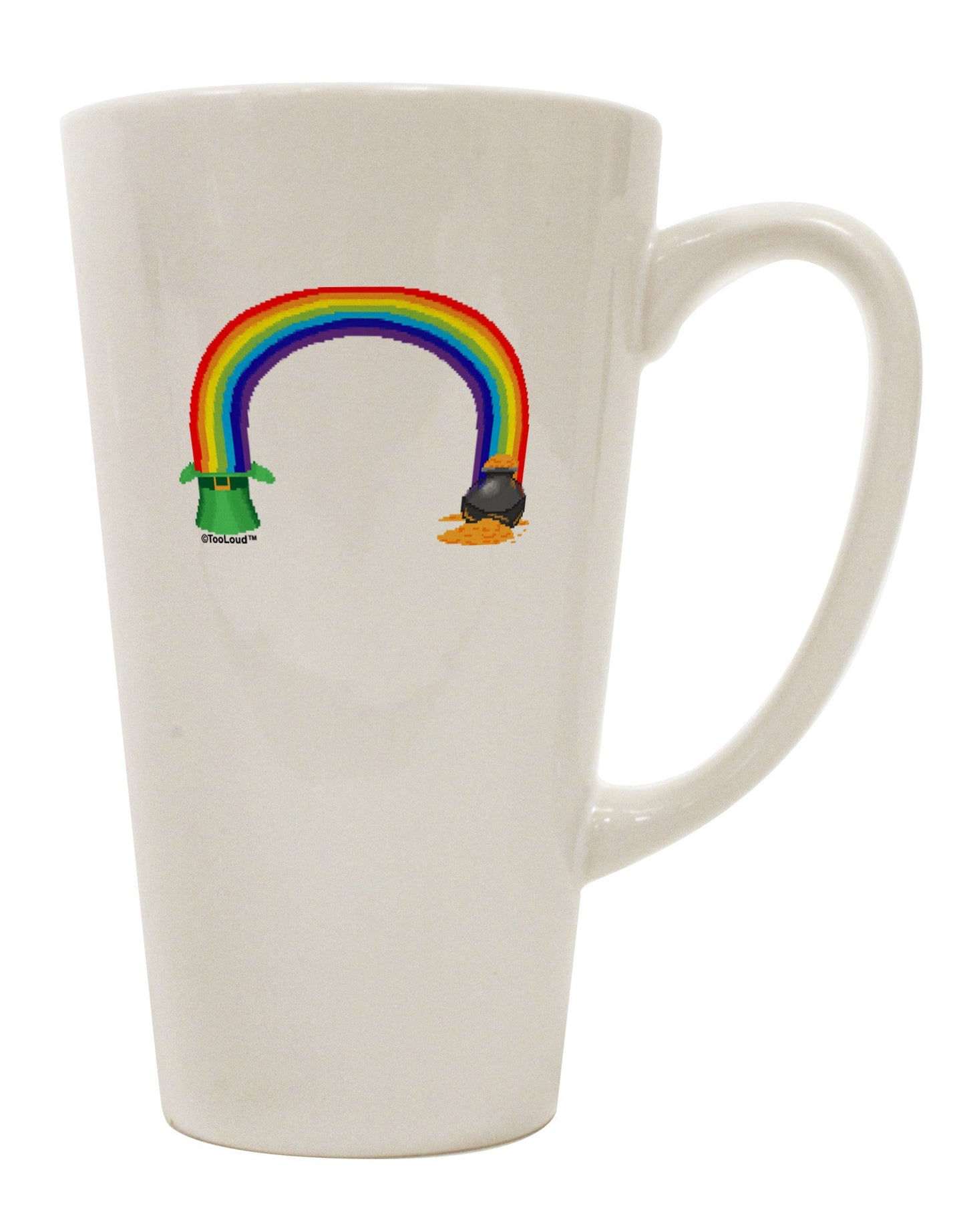 16 Ounce Conical Latte Coffee Mug - The Perfect Drinkware for Your Pixel Pot of Gold-Conical Latte Mug-TooLoud-White-Davson Sales