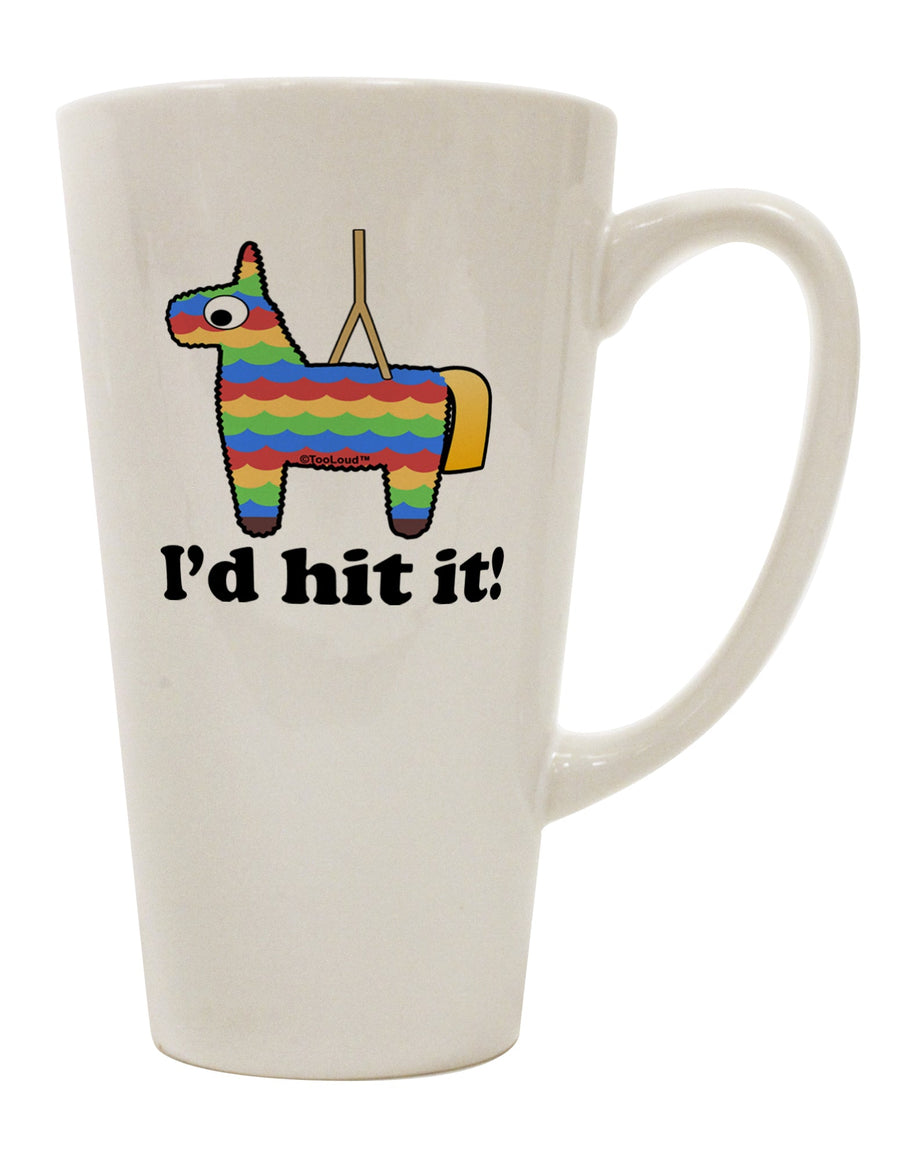 16 Ounce Conical Latte Coffee Mug with a Funny Pinata Design - Expertly Crafted by TooLoud-Conical Latte Mug-TooLoud-White-Davson Sales