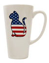 16 Ounce Conical Latte Coffee Mug with a Patriotic Cat Design - Expertly Crafted by TooLoud-Conical Latte Mug-TooLoud-White-Davson Sales