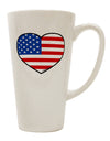 16 Ounce Conical Latte Coffee Mug with American Flag Heart Design - Expertly Crafted by TooLoud-Conical Latte Mug-TooLoud-White-Davson Sales