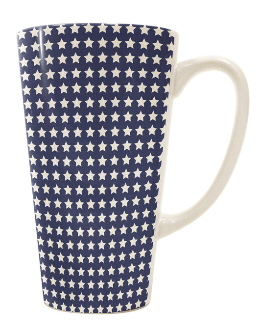 16 Ounce Conical Latte Coffee Mug with Americana Stars Pattern - Expertly Crafted Drinkware TooLoud-Conical Latte Mug-TooLoud-White-Davson Sales
