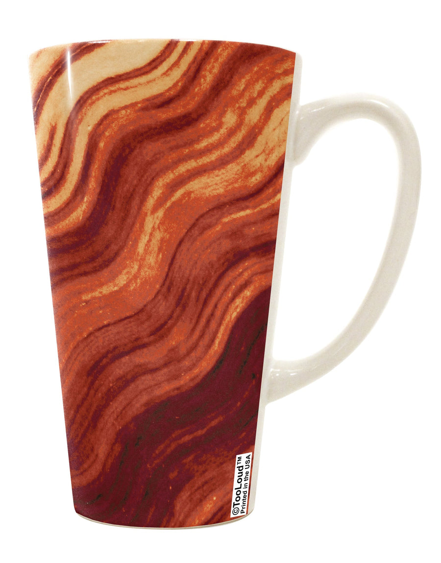 16 Ounce Conical Latte Coffee Mug with Bacon Print - Expertly Crafted by TooLoud-Conical Latte Mug-TooLoud-White-Davson Sales