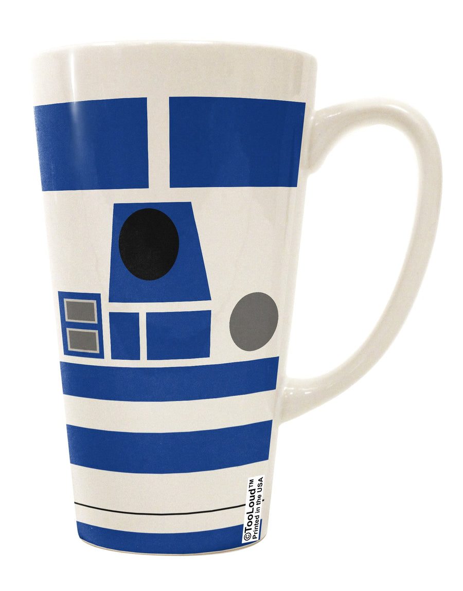 16 Ounce Conical Latte Coffee Mug with Blue and White Robot AOP All Over Print - Expertly Crafted by TooLoud-Conical Latte Mug-TooLoud-White-Davson Sales