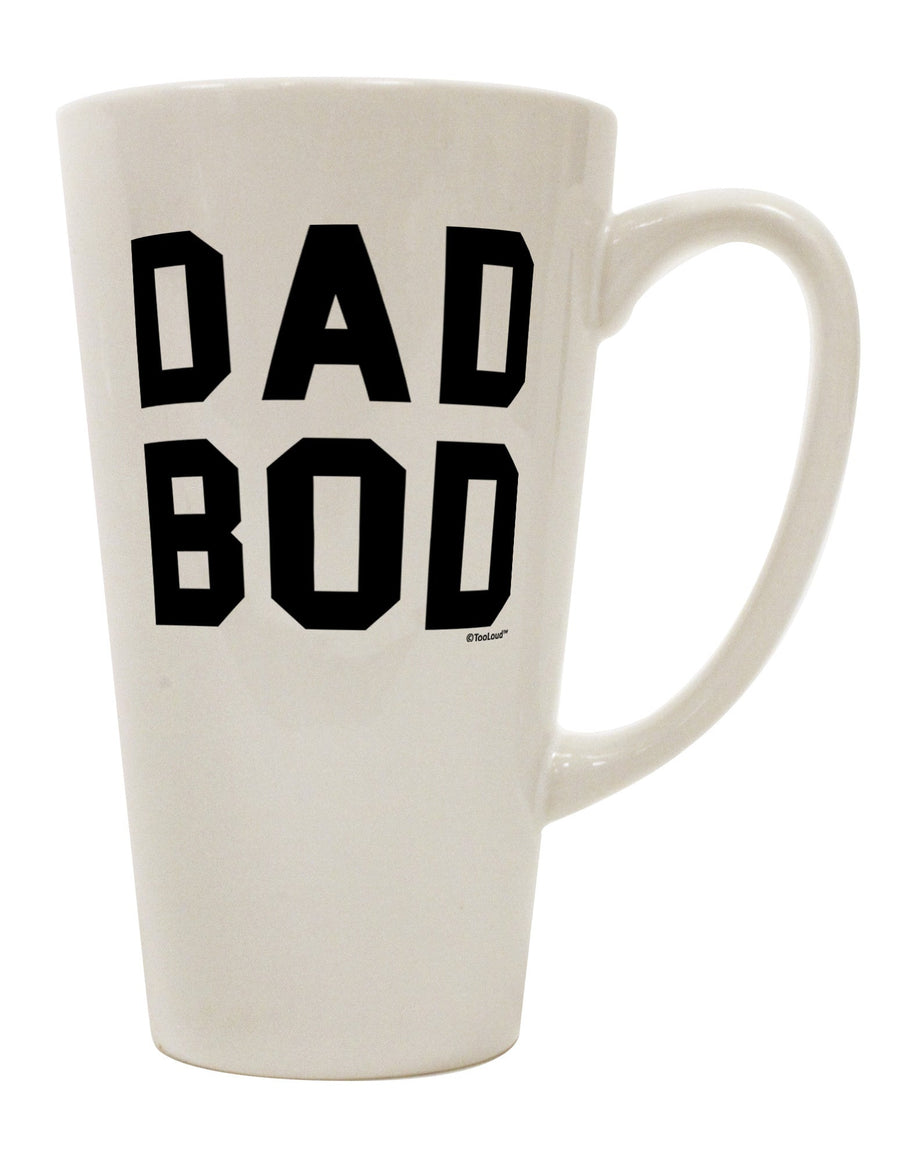 16 Ounce Conical Latte Coffee Mug with Dad Bod Design - Expertly Crafted by TooLoud-Conical Latte Mug-TooLoud-White-Davson Sales