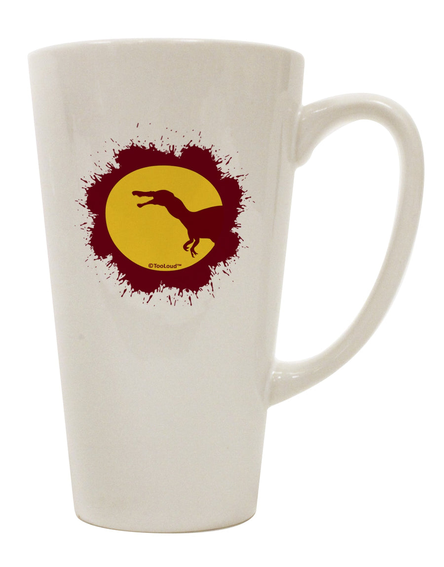 16 Ounce Conical Latte Coffee Mug with Dinosaur Silhouette Splatter Design - Expertly Crafted by TooLoud-Conical Latte Mug-TooLoud-White-Davson Sales