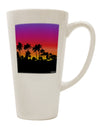 16 Ounce Conical Latte Coffee Mug with Exquisite Palm Trees and Sunset Design - Crafted by a Drinkware Expert-Conical Latte Mug-TooLoud-White-Davson Sales