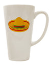 16 Ounce Conical Latte Coffee Mug with Exquisite Sombrero Design - Crafted by a Drinkware Expert-Conical Latte Mug-TooLoud-White-Davson Sales