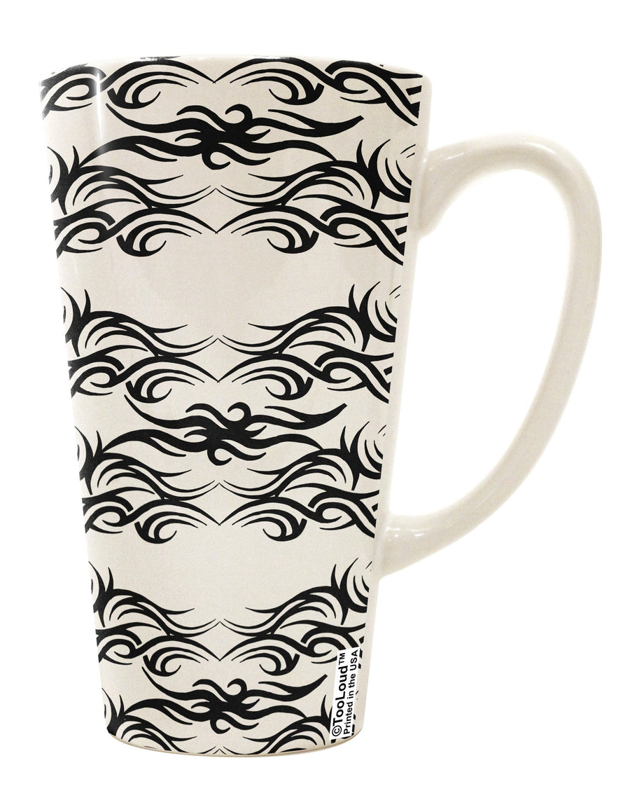 16 Ounce Conical Latte Coffee Mug with Exquisite Tribal Pattern All Over Print - Crafted by a Drinkware Expert-Conical Latte Mug-TooLoud-White-Davson Sales