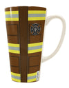 16 Ounce Conical Latte Coffee Mug with Firefighter Brown AOP Design - Perfect for Coffee Enthusiasts and Firefighter Supporters - TooLoud