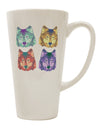 16 Ounce Conical Latte Coffee Mug with Geometric Wolf Head Pop Art - Expertly Crafted Drinkware by TooLoud-Conical Latte Mug-TooLoud-White-Davson Sales