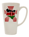 16 Ounce Conical Latte Coffee Mug with Kenya Flag Design - Expertly Crafted Drinkware TooLoud-Conical Latte Mug-TooLoud-White-Davson Sales