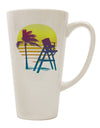 16 Ounce Conical Latte Coffee Mug with LA Beach Silhouette Letters - Expertly Crafted Drinkware TooLoud-Conical Latte Mug-TooLoud-White-Davson Sales