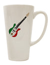 16 Ounce Conical Latte Coffee Mug with Mexican Flag Guitar Design - Expertly Crafted by TooLoud-Conical Latte Mug-TooLoud-White-Davson Sales