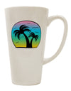 16 Ounce Conical Latte Coffee Mug with Palm Trees Silhouette and Beach Sunset Design - TooLoud-Conical Latte Mug-TooLoud-White-Davson Sales