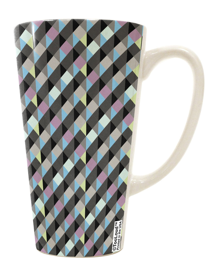 16 Ounce Conical Latte Coffee Mug with Plaid Pattern All Over Print - TooLoud-Conical Latte Mug-TooLoud-White-Davson Sales