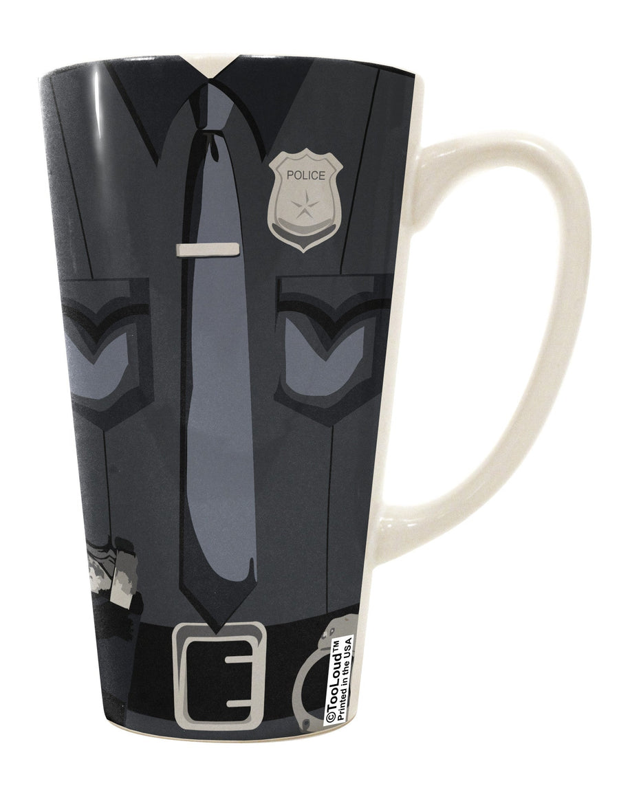 16 Ounce Conical Latte Coffee Mug with Police Costume All Over Print - Expertly Crafted Drinkware TooLoud-Conical Latte Mug-TooLoud-White-Davson Sales