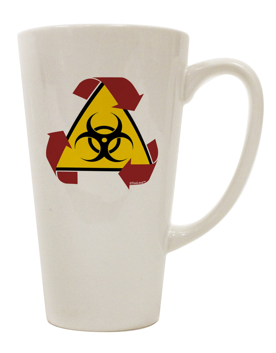 16 Ounce Conical Latte Coffee Mug with Recycle Biohazard Sign - Expertly Crafted by TooLoud-Conical Latte Mug-TooLoud-White-Davson Sales