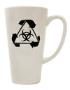 16 Ounce Conical Latte Coffee Mug with Recycle Biohazard Sign in Black and White - Expertly Crafted by TooLoud-Conical Latte Mug-TooLoud-White-Davson Sales