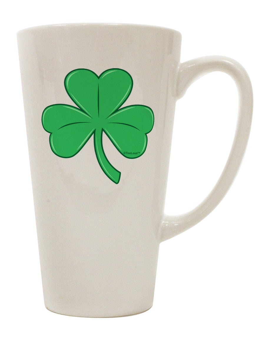 16 Ounce Conical Latte Coffee Mug with Shamrock Vector Design - Expertly Crafted by TooLoud-Conical Latte Mug-TooLoud-White-Davson Sales