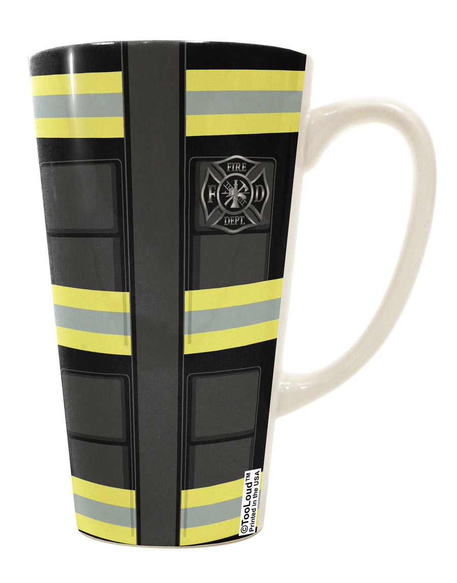16 Ounce Conical Latte Coffee Mug with Striking Firefighter Black AOP Design - Perfect for Coffee Enthusiasts and Firefighter Supporters - TooLoud-Conical Latte Mug-TooLoud-White-Davson Sales