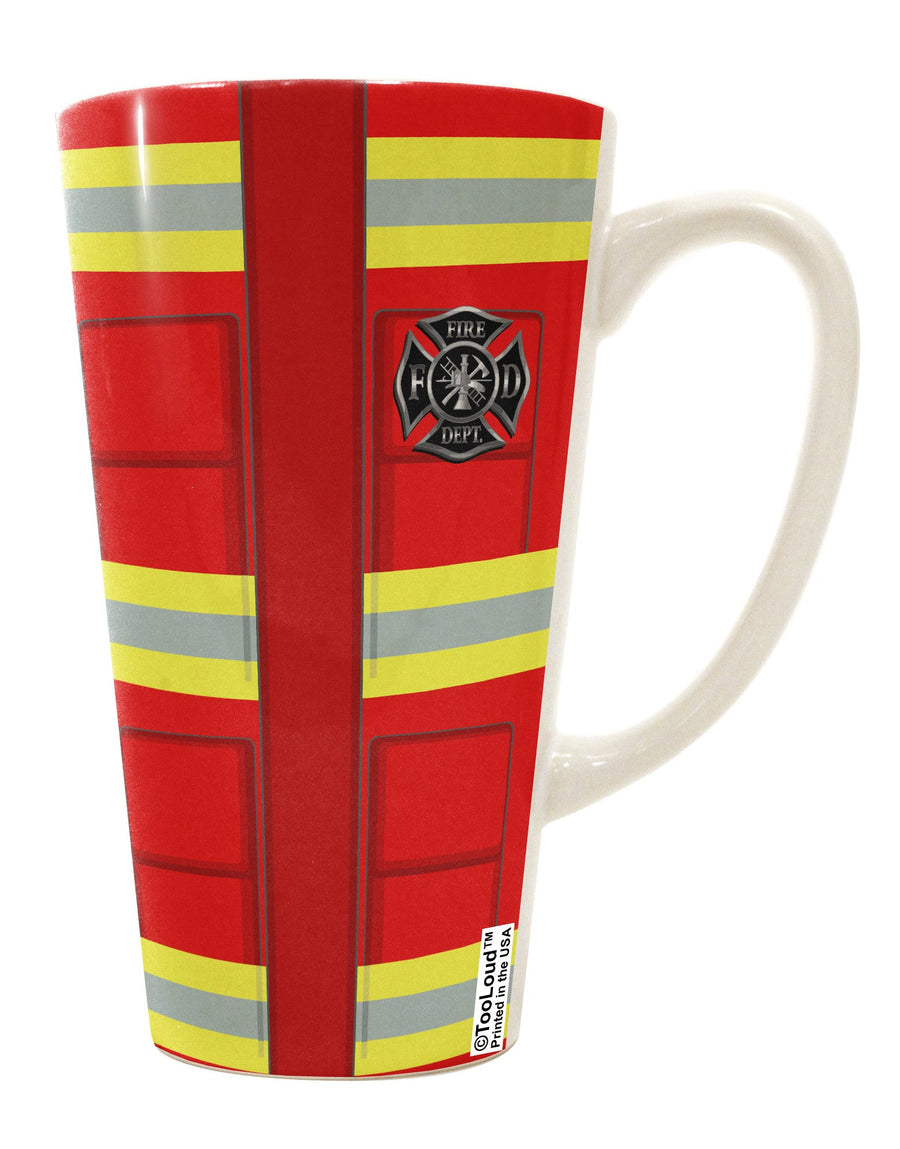 16 Ounce Conical Latte Coffee Mug with Striking Firefighter Red All Over Print - Expertly Crafted Drinkware TooLoud-Conical Latte Mug-TooLoud-White-Davson Sales