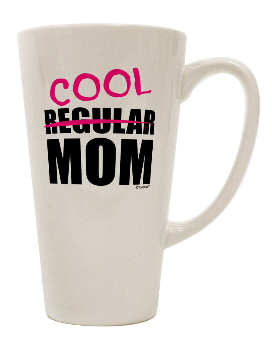 16 Ounce Conical Latte Coffee Mug with Unique "Not A Regular Mom" Design - Expertly Crafted by TooLoud-Conical Latte Mug-TooLoud-White-Davson Sales