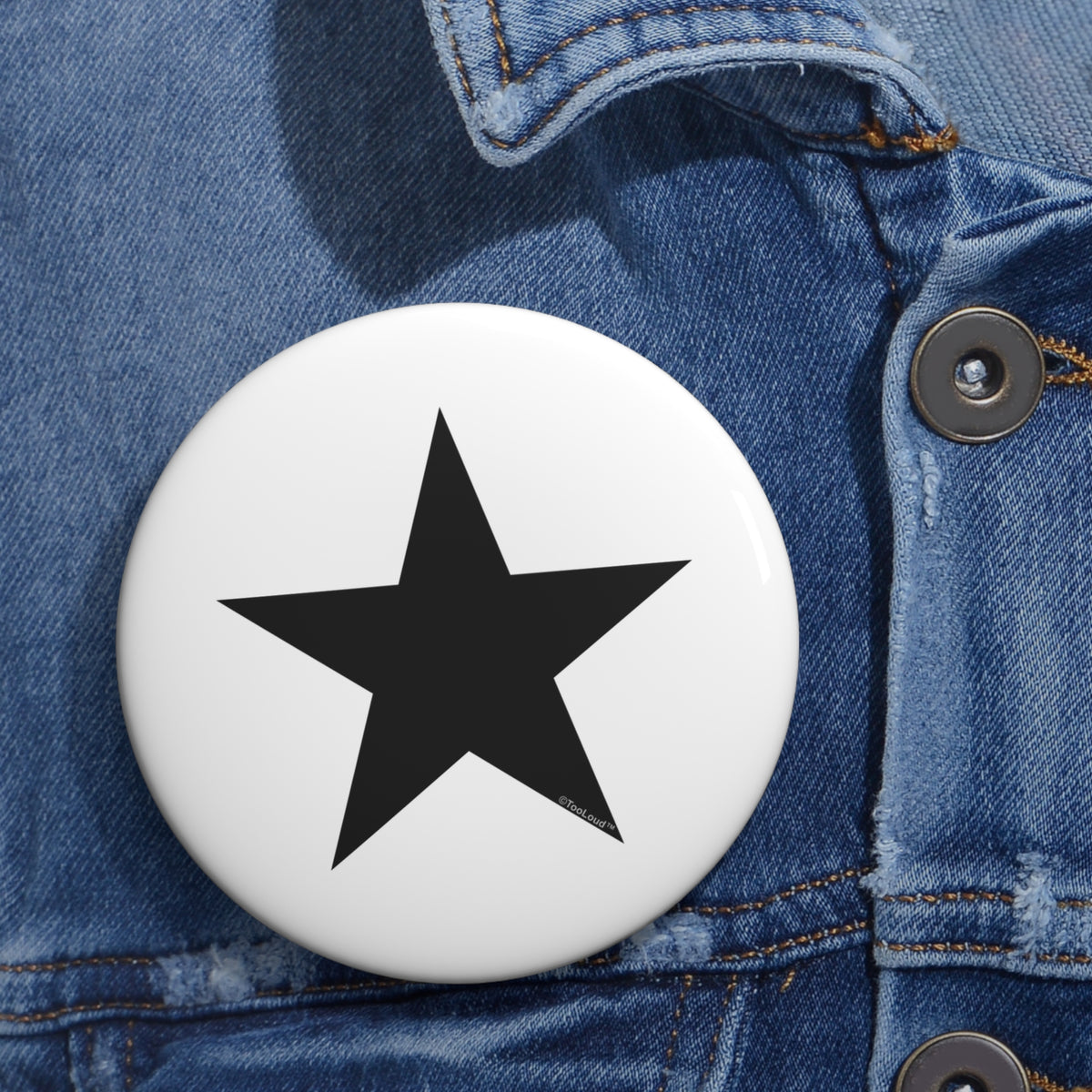 Black Star 2.25" or 3" Round Pin Button by TOOLOUD