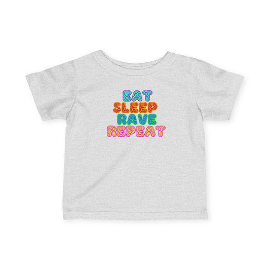 Eat Sleep Rave Repeat Hypnotic Infant T-Shirt by TOOLOUD