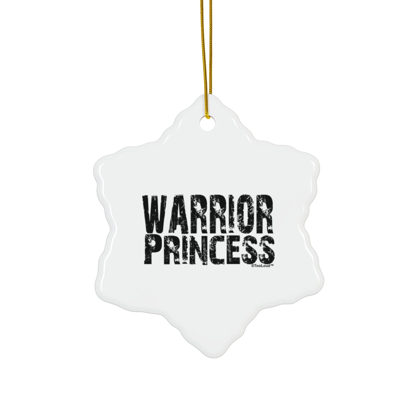 Warrior Princess Black and White Holiday Ornament – Available in 4 Shapes by TOOLOUD