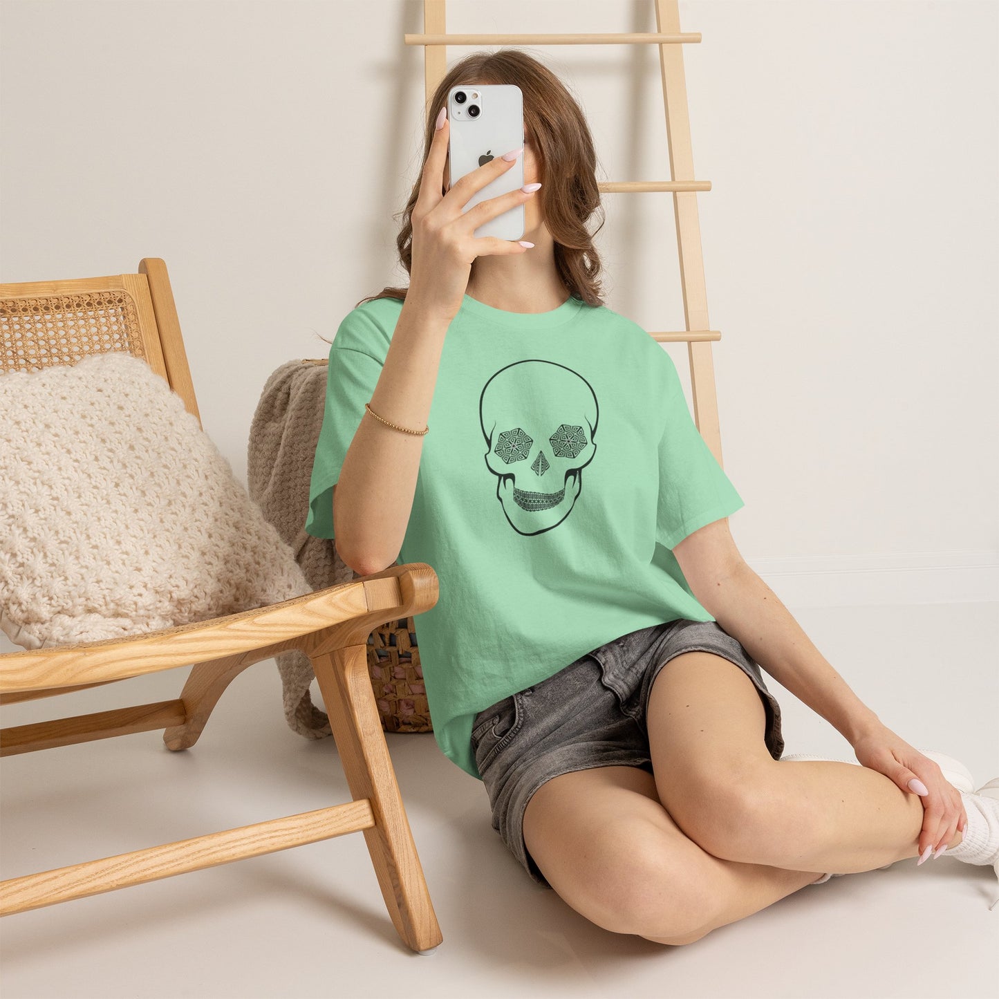 Hypno Skull Ladies Adult Women's Trippy T-Shirt by TOOLOUD