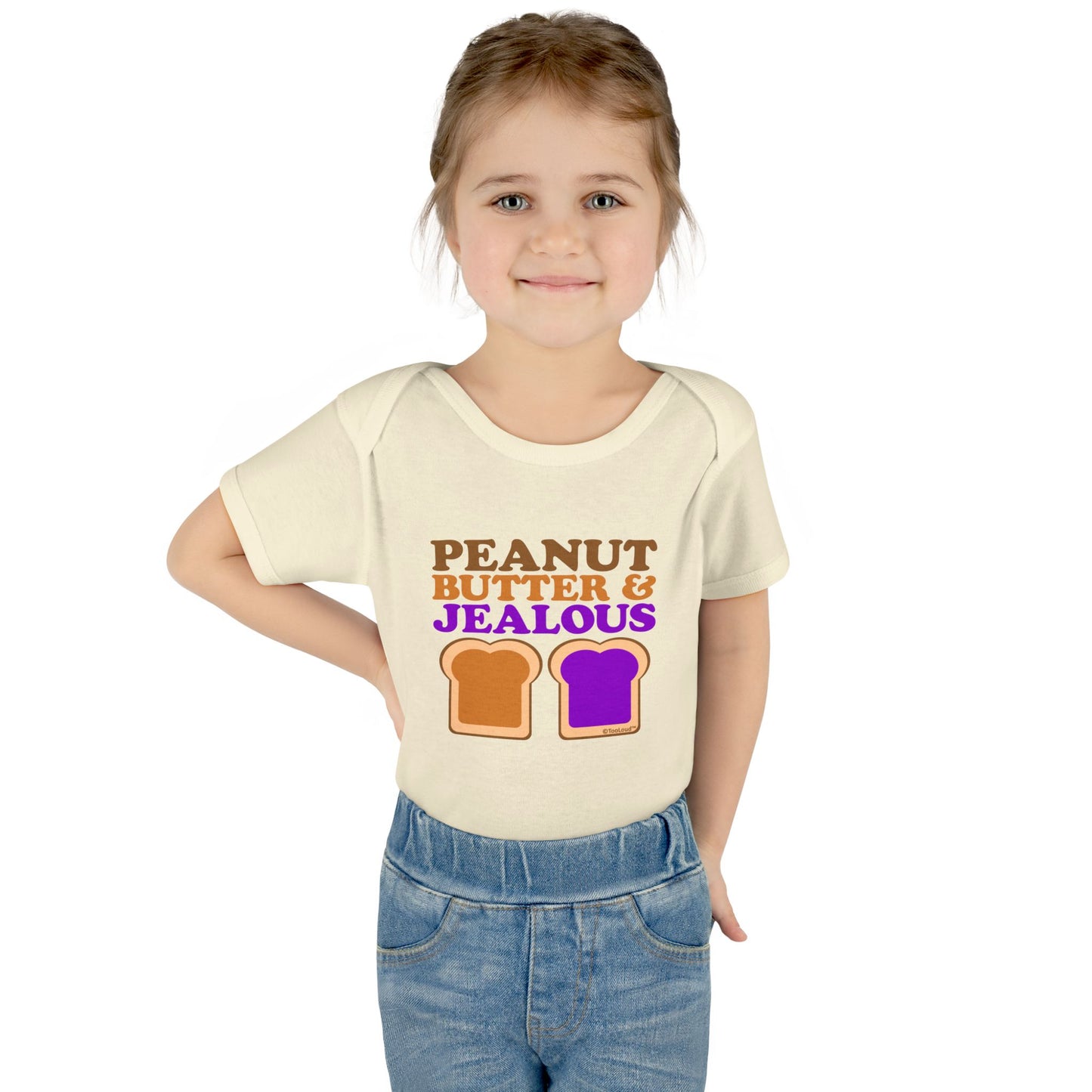 Peanut Butter and Jealous Baby Romper Bodysuit by TOOLOUD