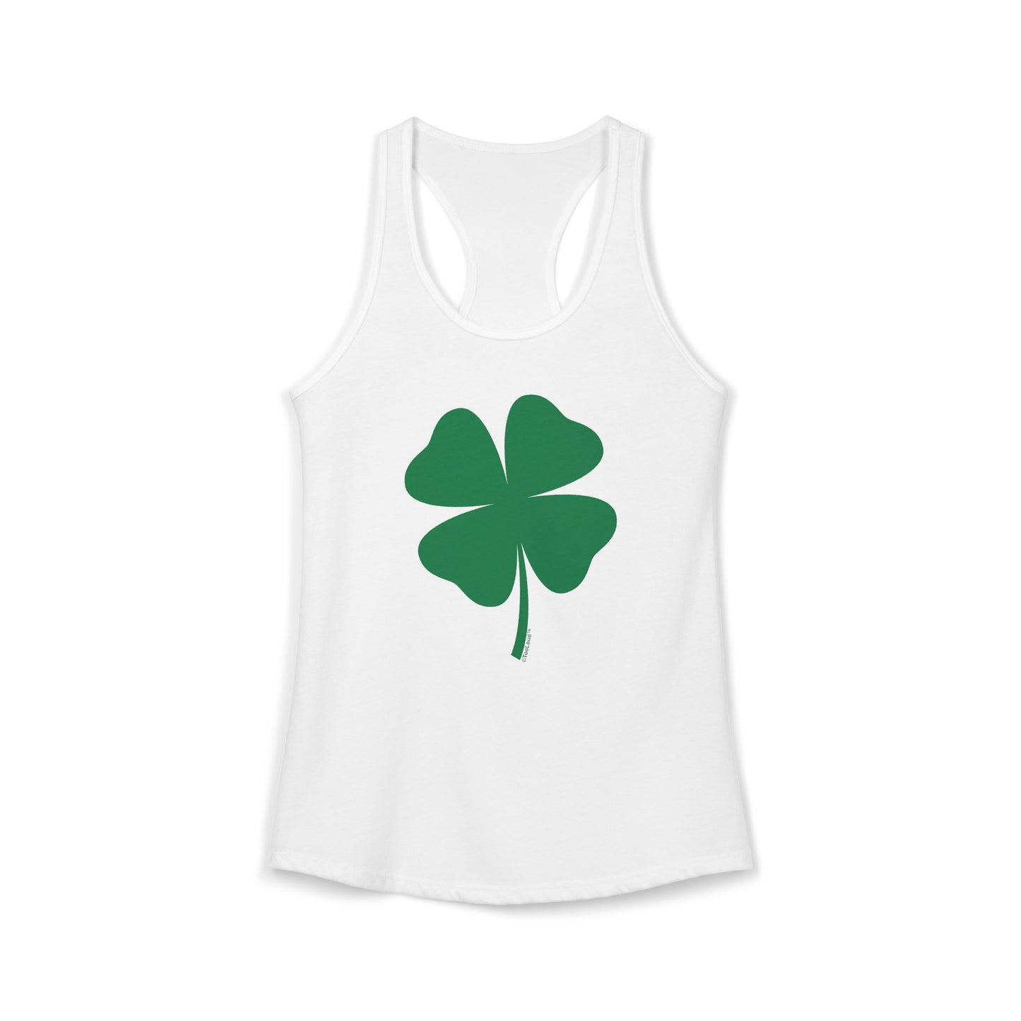 Lucky Four Leaf Clover St. Patrick’s Day Women’s Racerback Tank Top by TOOLOUD