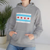 TOOLOUD Distressed Chicago Flag Design Unisex Hoodie Sweatshirt