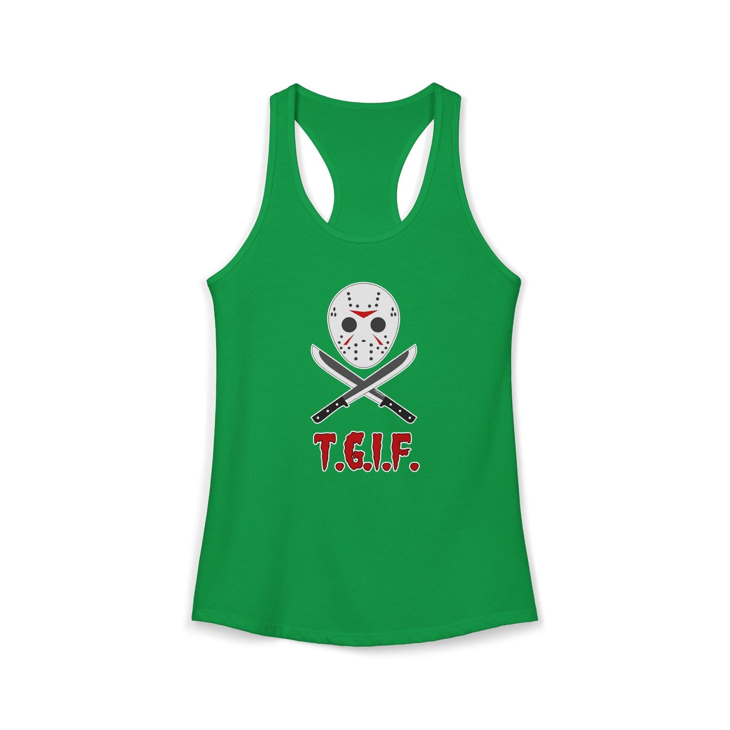 Scary Mask with Machete – TGIF Women’s Racerback Tank Top by TOOLOUD