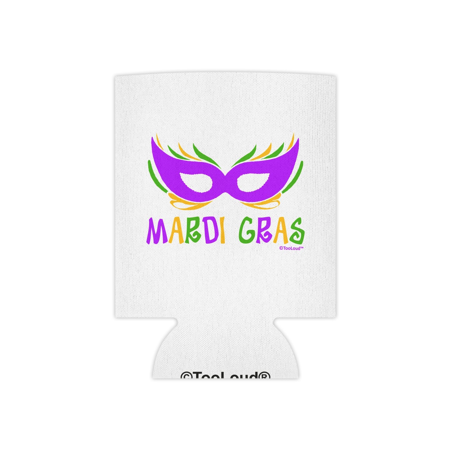 Mardi Gras – Purple Gold Green Mask Can/Bottle Insulator Cooler (2 Sizes) by TOOLOUD