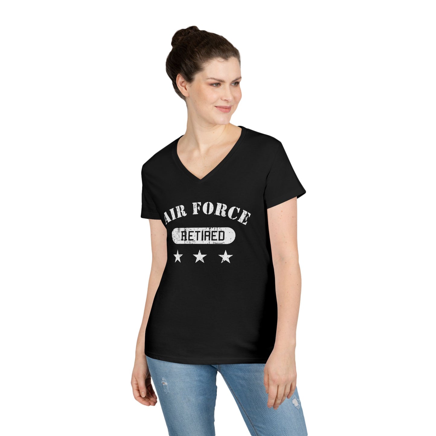 Retired Air Force Women's V-Neck Dark T-Shirt by TOOLOUD
