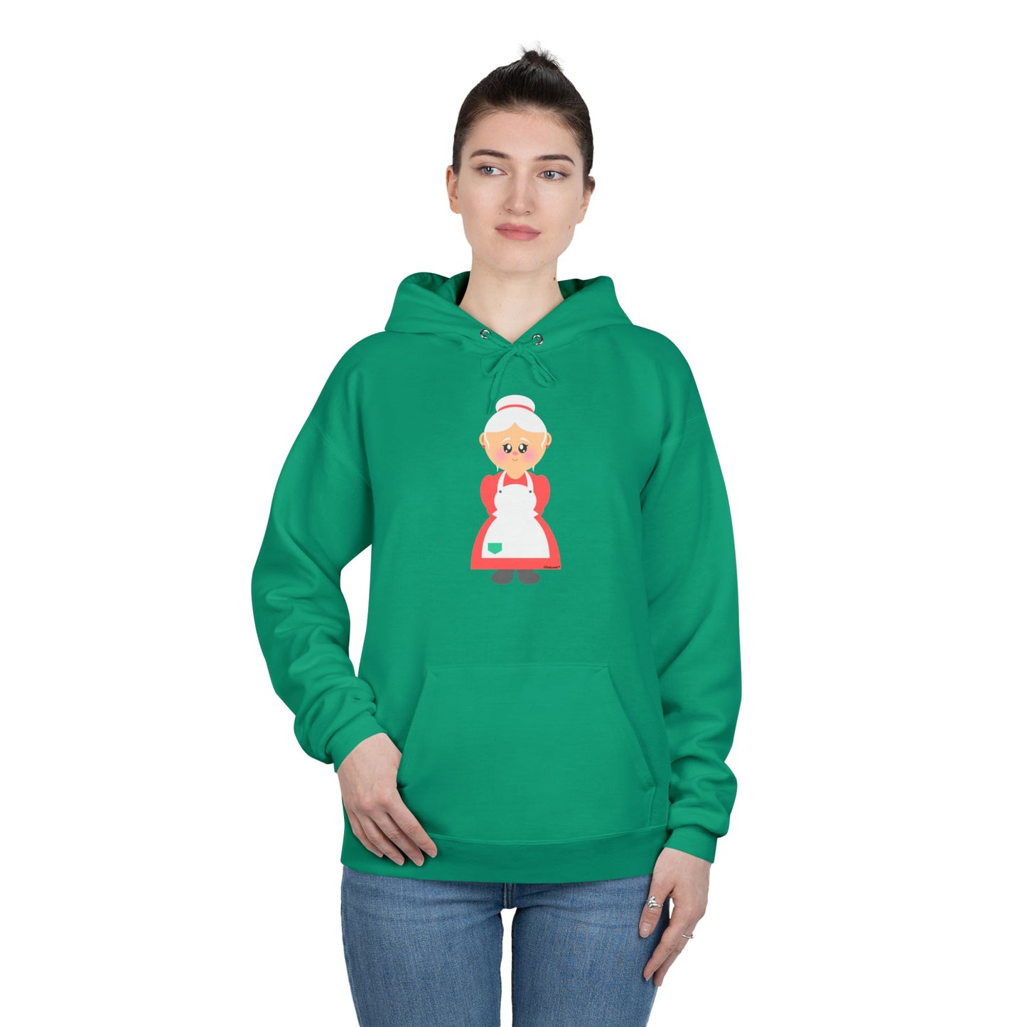 Cute Mrs. Santa Claus Christmas Adult Pullover Hoodie Sweatshirt by TOOLOUD