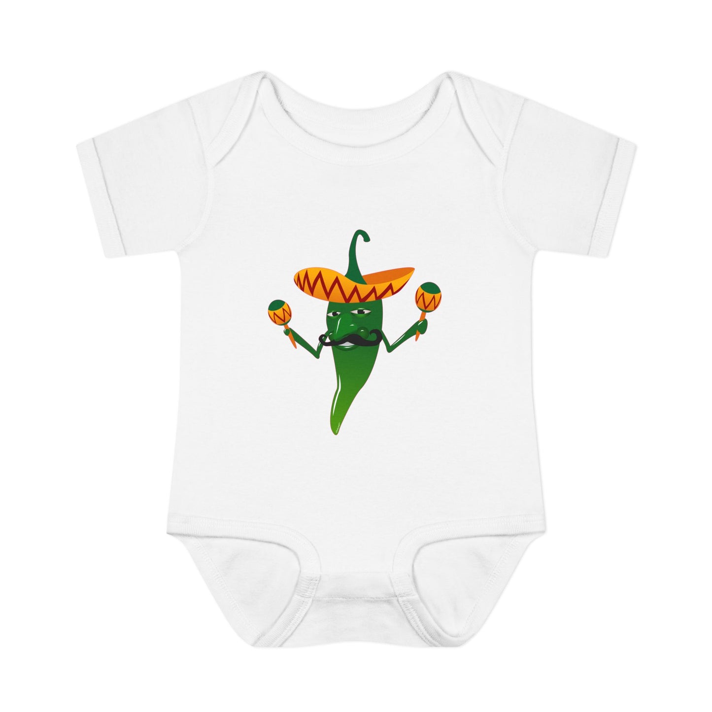 Green Hot Mexican Chili Pepper Cute Infant One-Piece Baby Bodysuit by TOOLOUD