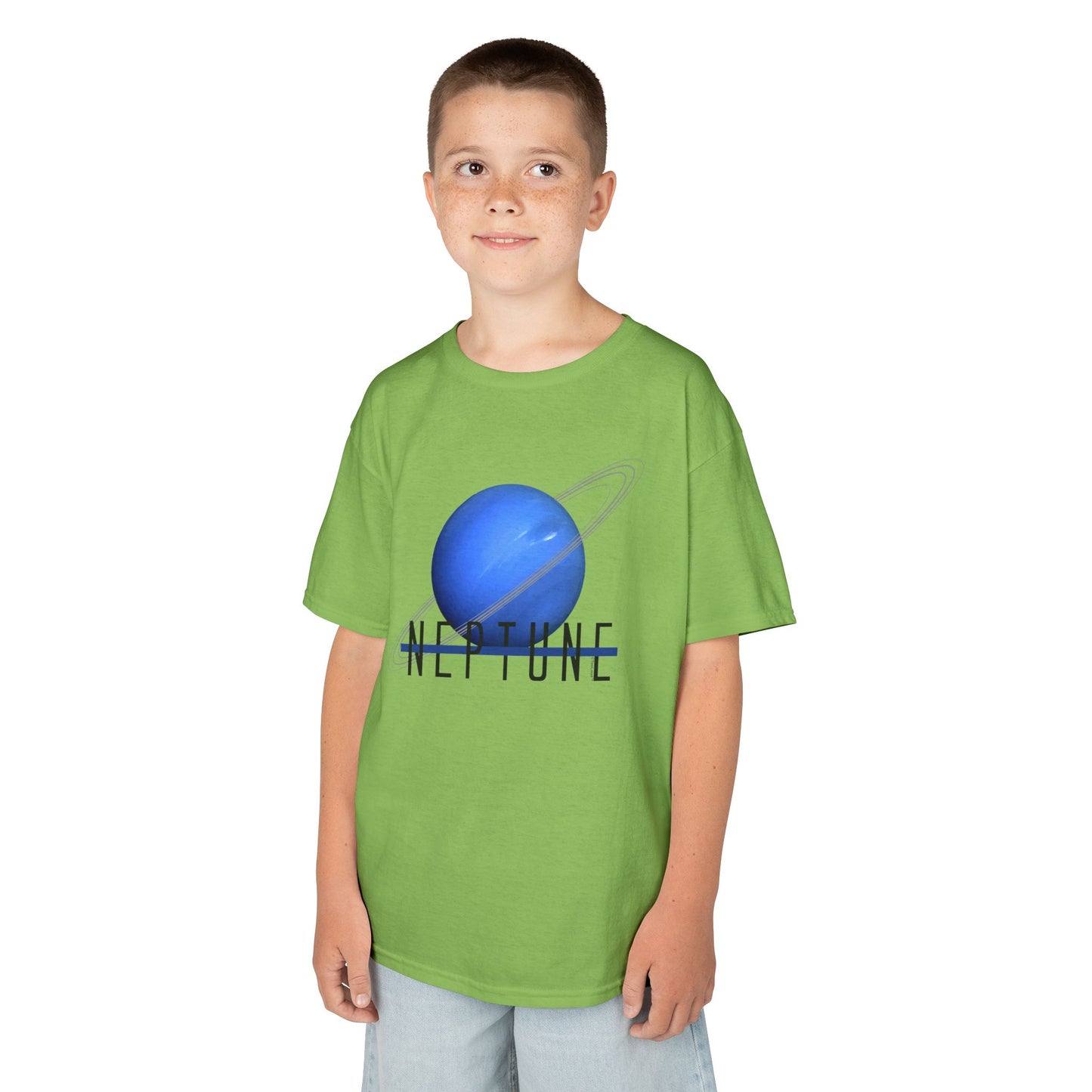 Planet Neptune Text Children's T-Shirt by TOOLOUD