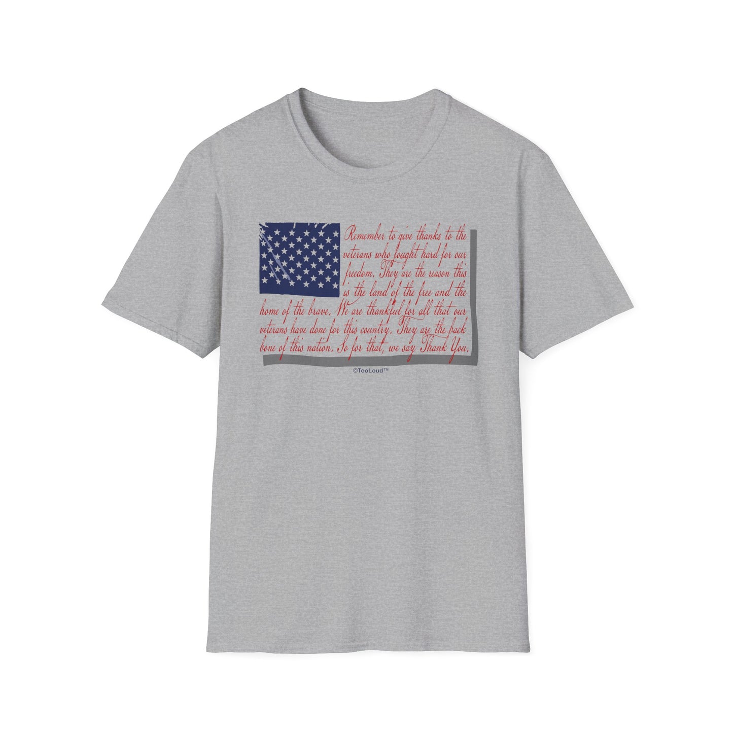 Veterans Scripted Flag Adult T-Shirt by TOOLOUD
