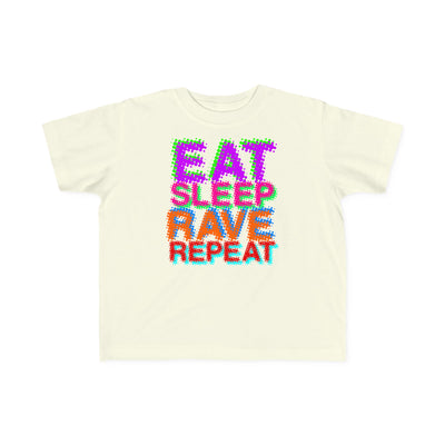 TOOLOUD Eat Sleep Rave Repeat Color Toddler T-Shirt