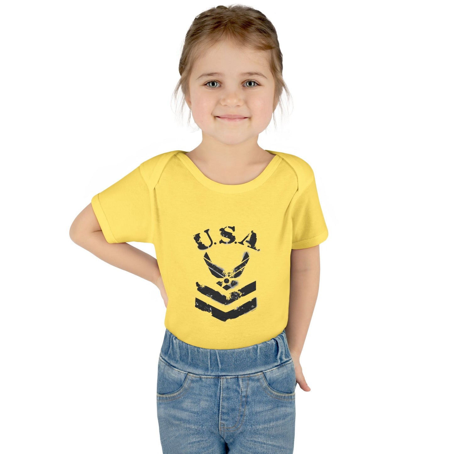 USA Military Air Force Stencil Logo Infant One Piece Bodysuit by TOOLOUD™