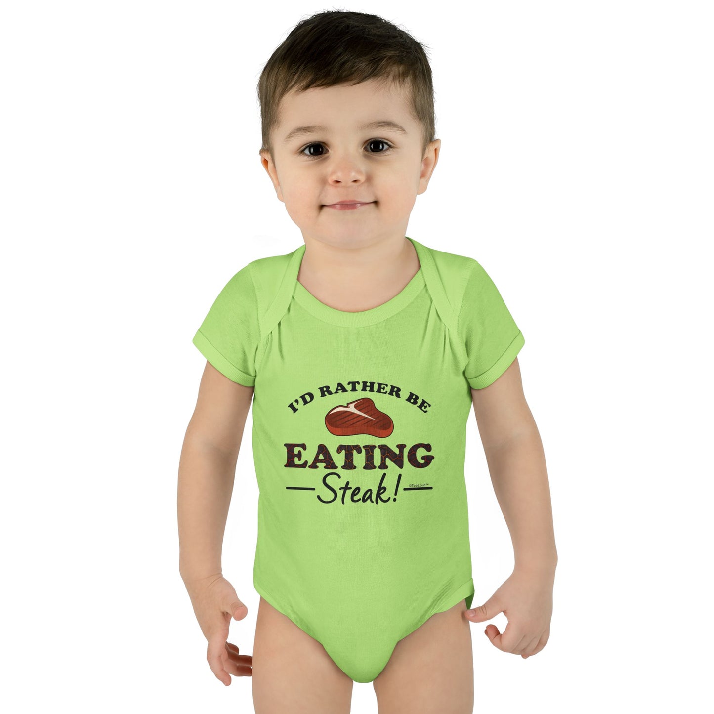 I’d Rather – Steak Baby Romper Bodysuit by TOOLOUD