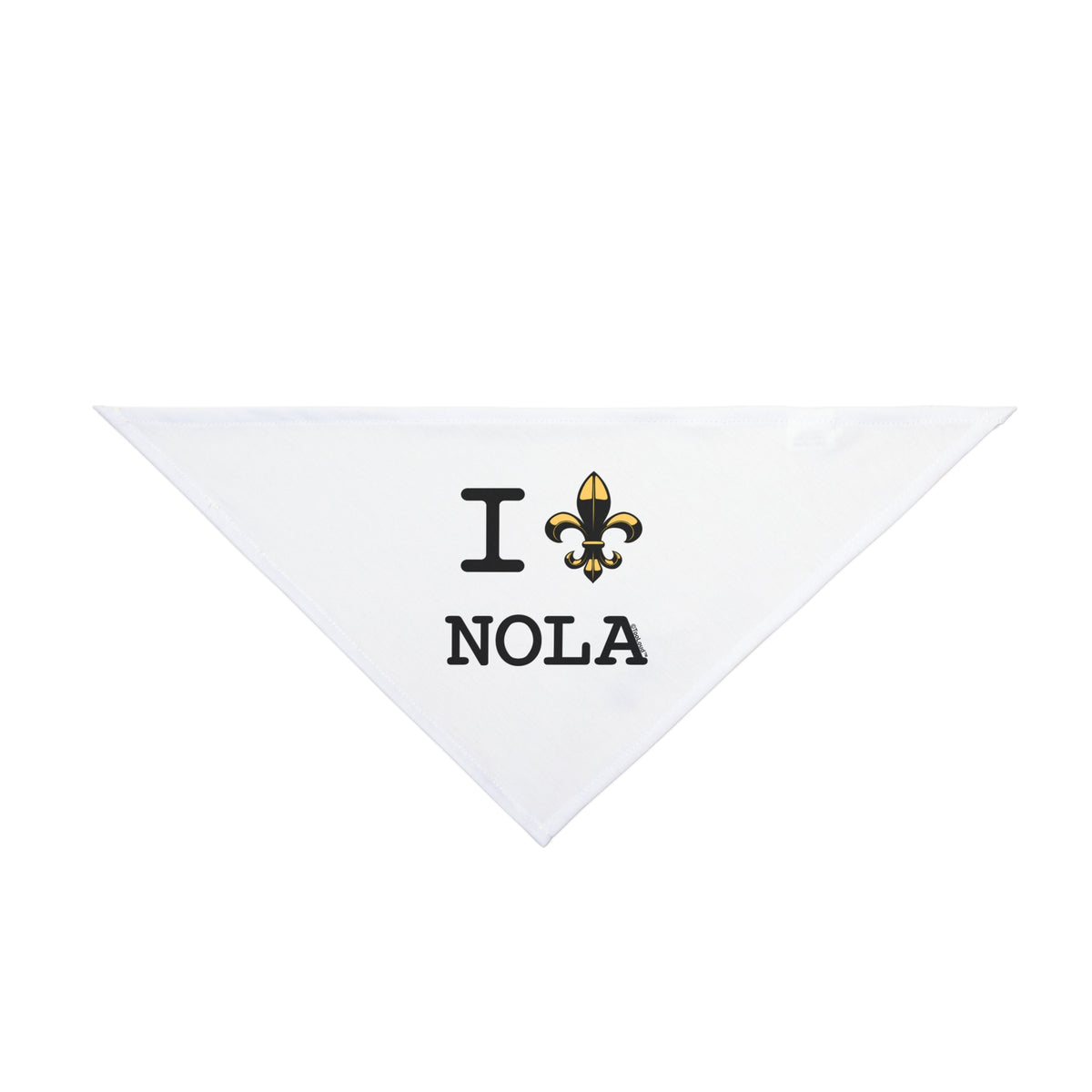 I Love NOLA Fleur de Lis Printed White Dog/Pet Bandana 20" or 27" by TOOLOUD